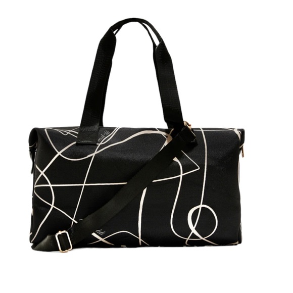 Mali + Lili Handbags - Mali + Lili Signature Abstract Print Weekender Bag Black With Abstract Design